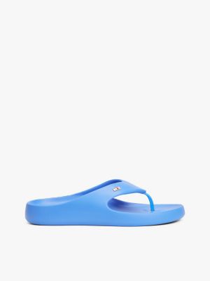 blue enamel flag contoured flip-flops for women tommy hilfiger