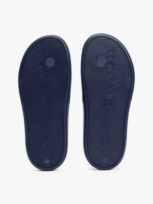 blue enamel flag contoured flip-flops for women tommy hilfiger