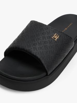 sandali da piscina con plateau nero da donne tommy hilfiger