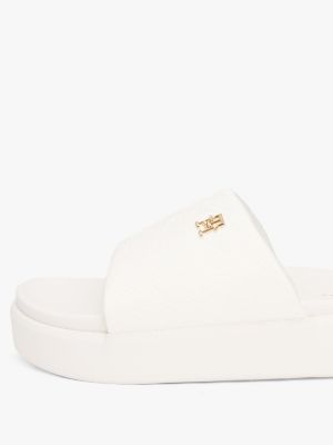 sandali da piscina con plateau bianco da donne tommy hilfiger