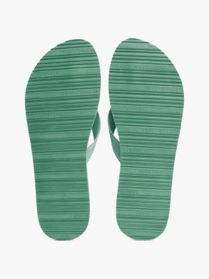 green stripe logo webbing flip-flops for women tommy hilfiger