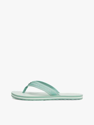 green stripe logo webbing flip-flops for women tommy hilfiger