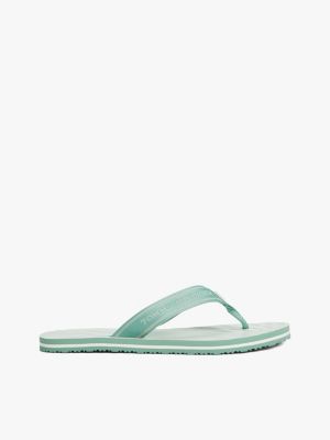 green stripe logo webbing flip-flops for women tommy hilfiger