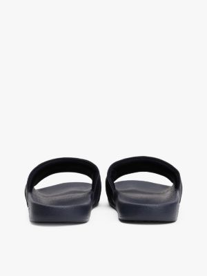 blue logo webbing pool slides for women tommy hilfiger