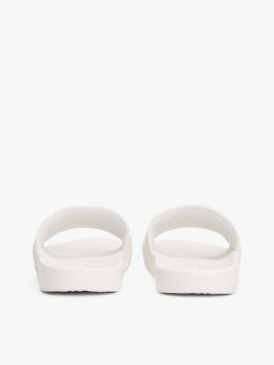 white logo webbing pool slides for women tommy hilfiger