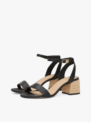 sandali in pelle con tacco stile espadrillas multicolore da donne tommy hilfiger