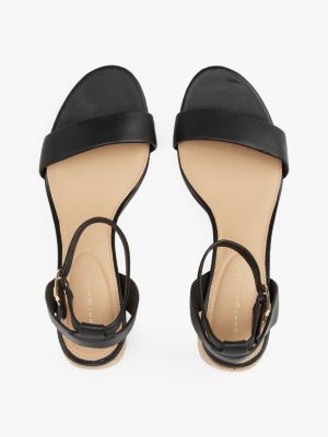 multi leather espadrille heel sandals for women tommy hilfiger