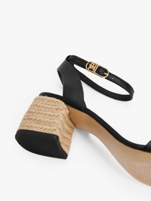 sandales compensées en cuir talon espadrille plusieurs couleurs pour femmes tommy hilfiger