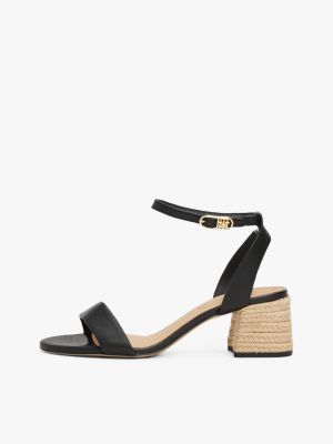 multi leather espadrille heel sandals for women tommy hilfiger