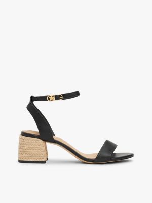 multi leather espadrille heel sandals for women tommy hilfiger