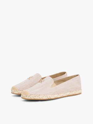 espadrilles en chambray beige pour femmes tommy hilfiger