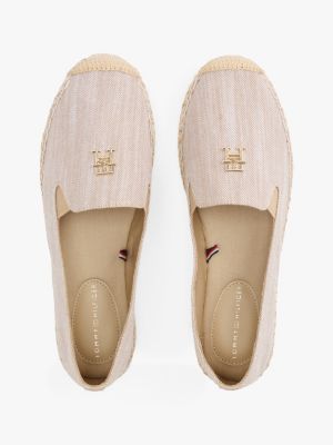 beige chambray-espadrille für damen - tommy hilfiger