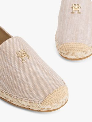 espadrilles en chambray beige pour femmes tommy hilfiger