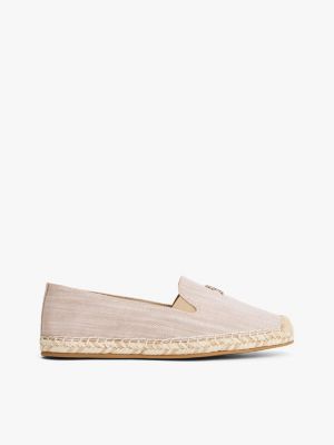 espadrilles en chambray beige pour femmes tommy hilfiger