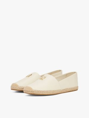 beige espadrille aus leder für damen - tommy hilfiger