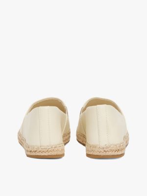 beige espadrille aus leder für damen - tommy hilfiger