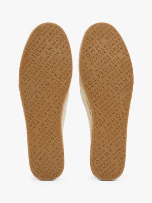 beige espadrille aus leder für damen - tommy hilfiger