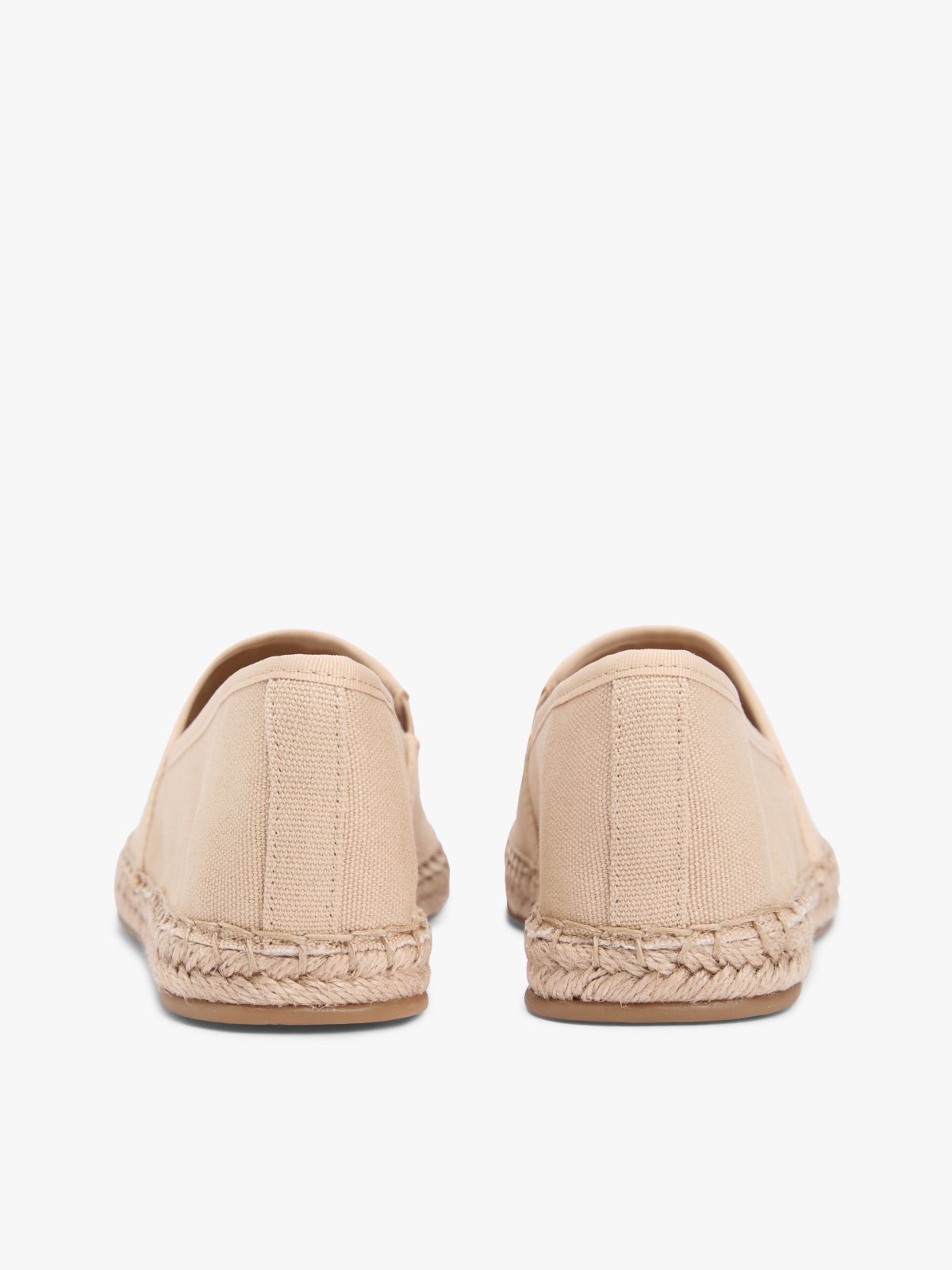 Flag Embroidery Canvas Espadrilles — Beige