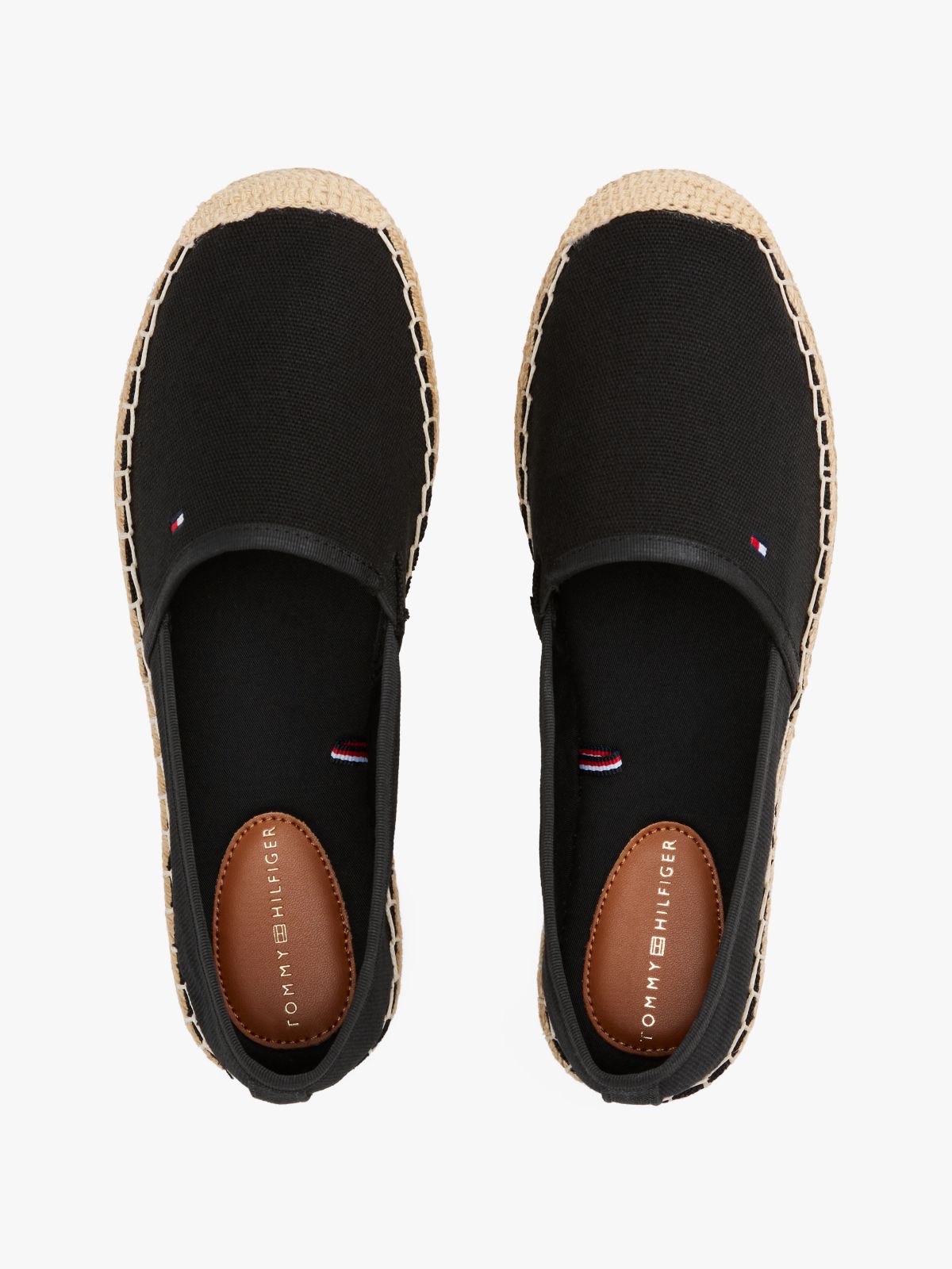 Flag Embroidery Canvas Espadrilles — Black