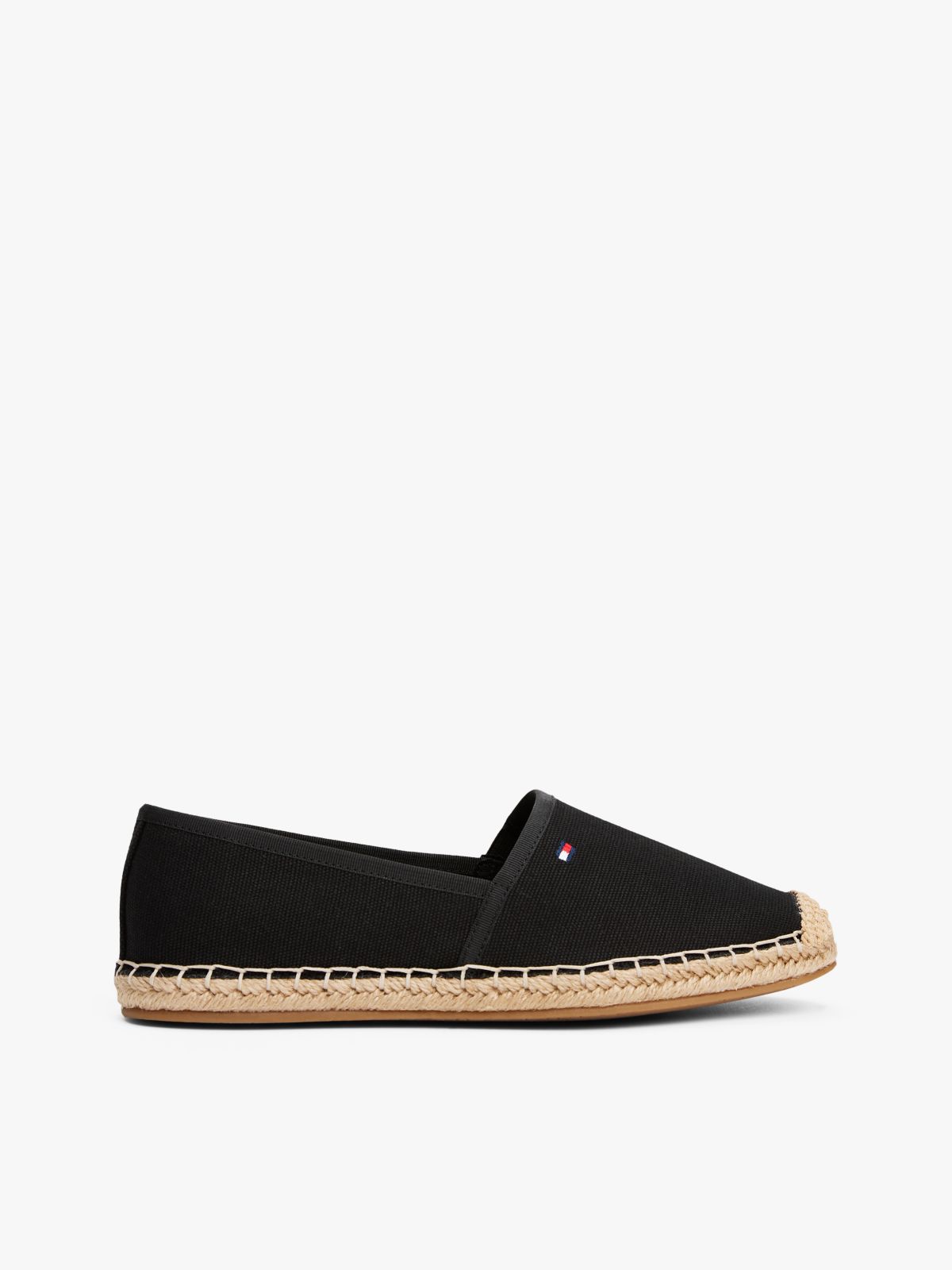Flag Embroidery Canvas Espadrilles — Black