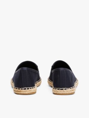 blauw canvas espadrille met geborduurde vlag voor dames - tommy hilfiger