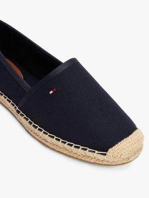 blau espadrille aus canvas mit flag-stickerei für damen - tommy hilfiger