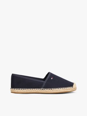 espadrillas in tela con bandierina ricamata blue da donne tommy hilfiger