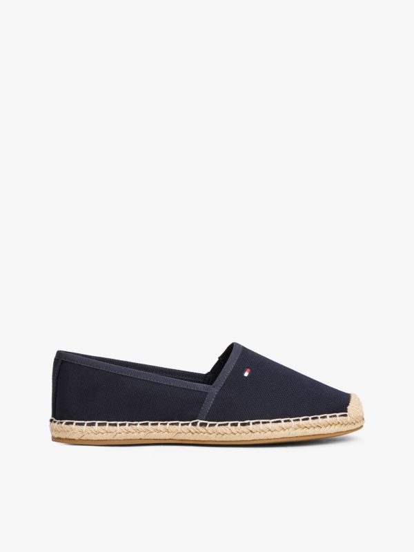 Flag Embroidery Canvas Espadrilles — Blue