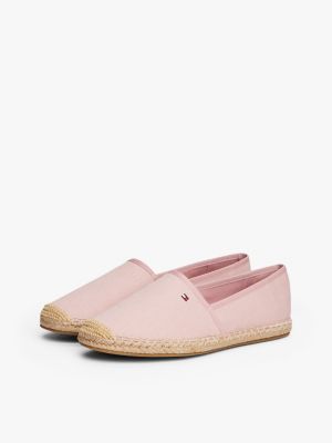 pink flag embroidery canvas espadrilles for women tommy hilfiger