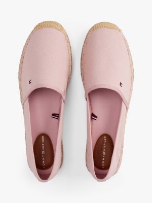 pink flag embroidery canvas espadrilles for women tommy hilfiger