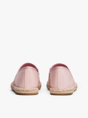 pink flag embroidery canvas espadrilles for women tommy hilfiger