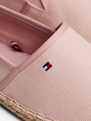 pink flag embroidery canvas espadrilles for women tommy hilfiger