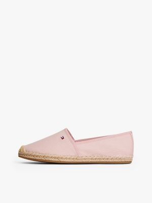 pink flag embroidery canvas espadrilles for women tommy hilfiger