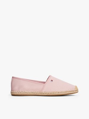 espadrillas in tela con bandierina ricamata pink da donne tommy hilfiger