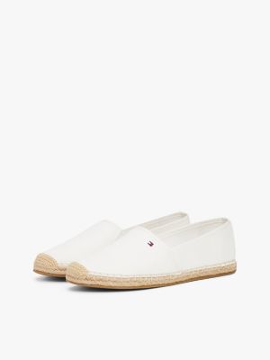 weiß espadrille aus canvas mit flag-stickerei für damen - tommy hilfiger