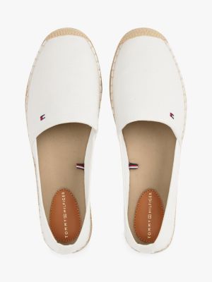 weiß espadrille aus canvas mit flag-stickerei für damen - tommy hilfiger