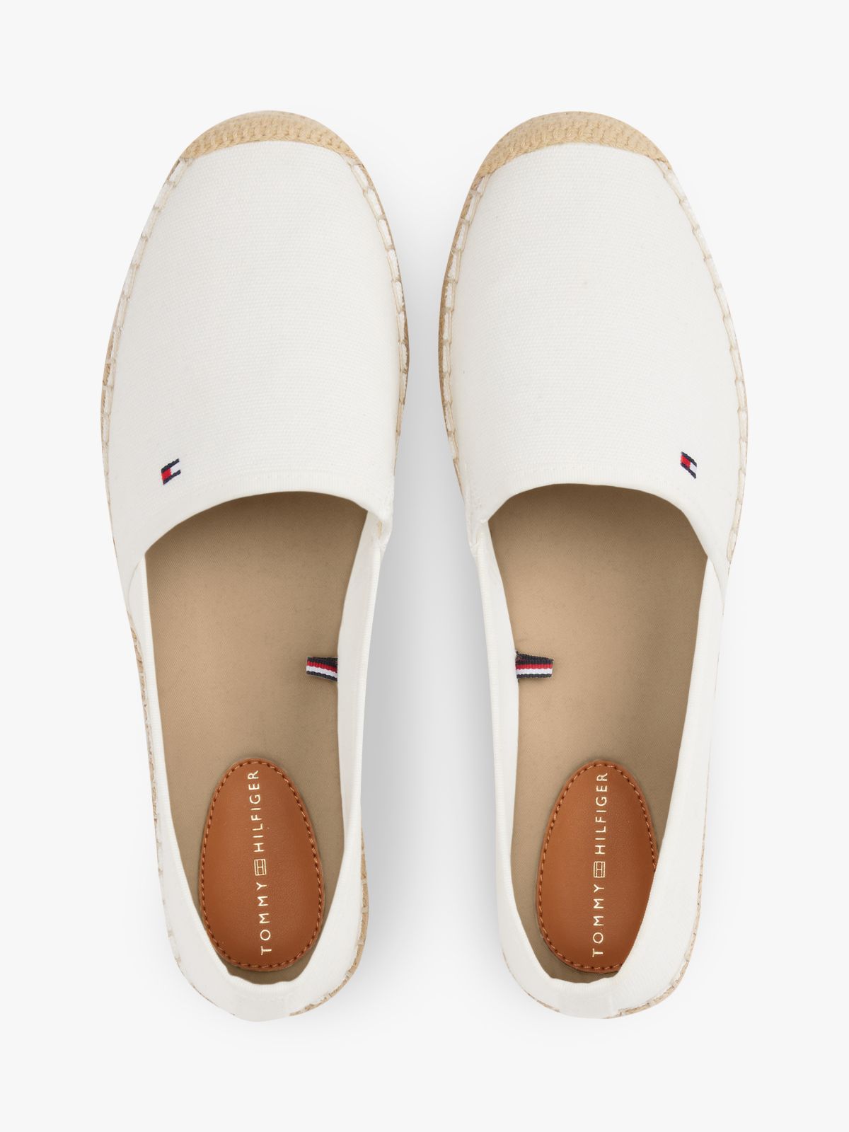 Flag Embroidery Canvas Espadrilles — White