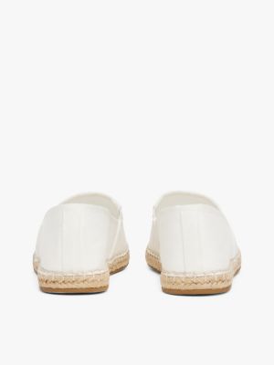 weiß espadrille aus canvas mit flag-stickerei für damen - tommy hilfiger