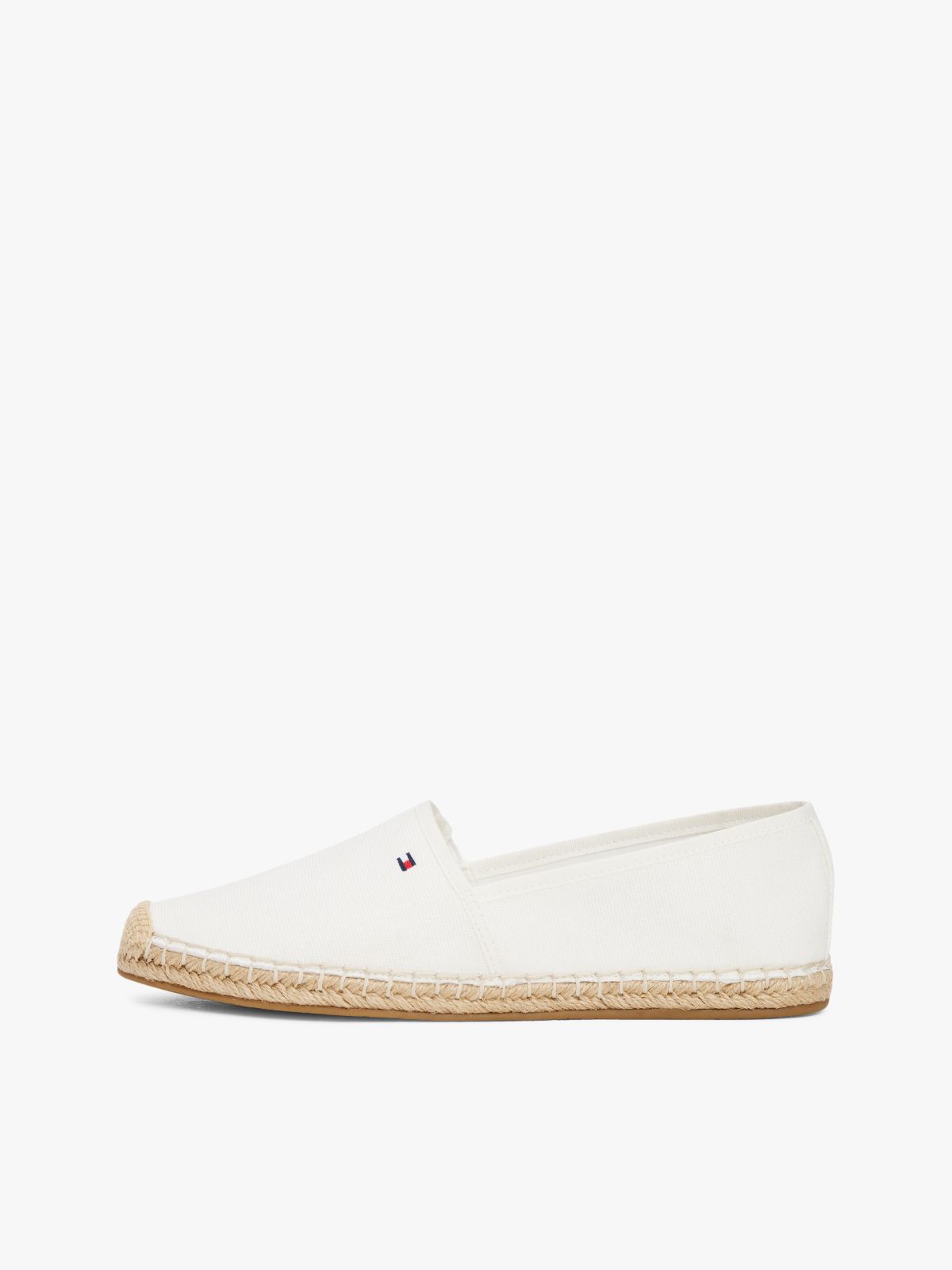 Flag Embroidery Canvas Espadrilles — White