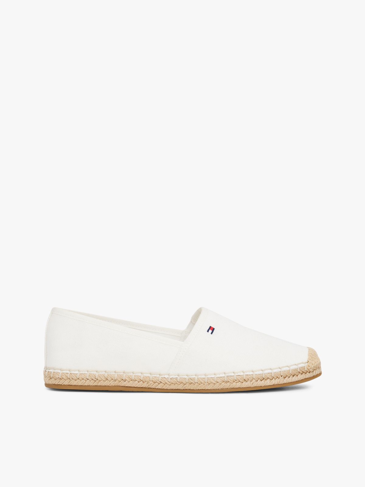 Flag Embroidery Canvas Espadrilles — White
