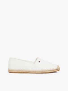 Flag Embroidery Canvas Espadrilles — White 1