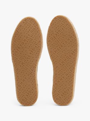 beige plateau-espadrille aus denim für damen - tommy hilfiger