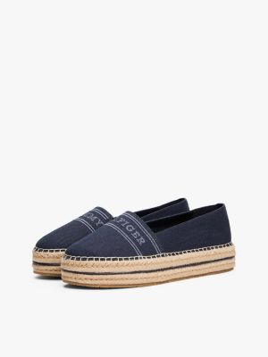 multi denim platform espadrilles for women tommy hilfiger