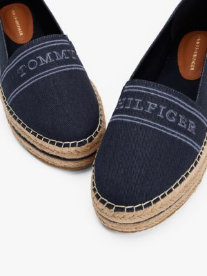 multi plateau-espadrille aus denim für damen - tommy hilfiger