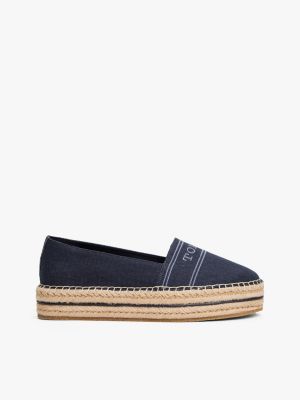 multi denimowe espadryle na platformie dla kobiety - tommy hilfiger