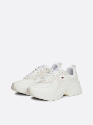 Chunky Sole Leather Trainers White Tommy Hilfiger