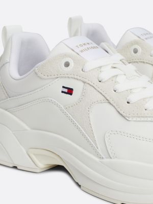 Chunky white leather trainers online