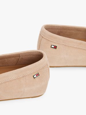 roze suède loafer voor dames - tommy hilfiger