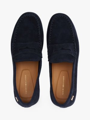 mocassins de conduite en daim bleu pour femmes tommy hilfiger