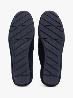 blauw suède loafer voor dames - tommy hilfiger